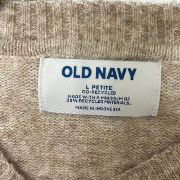 Old Navy New Cozy Crewneck Ombre Sweater LP Wool Blend Neutral Tan Taupe - Picture 9 of 12